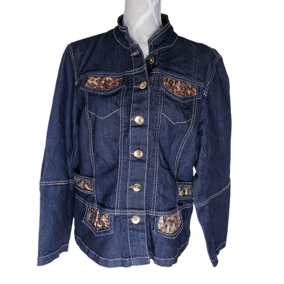 Ashley Stewart Denim Jean Jacket Womens Size 12W - Picture 1 of 6